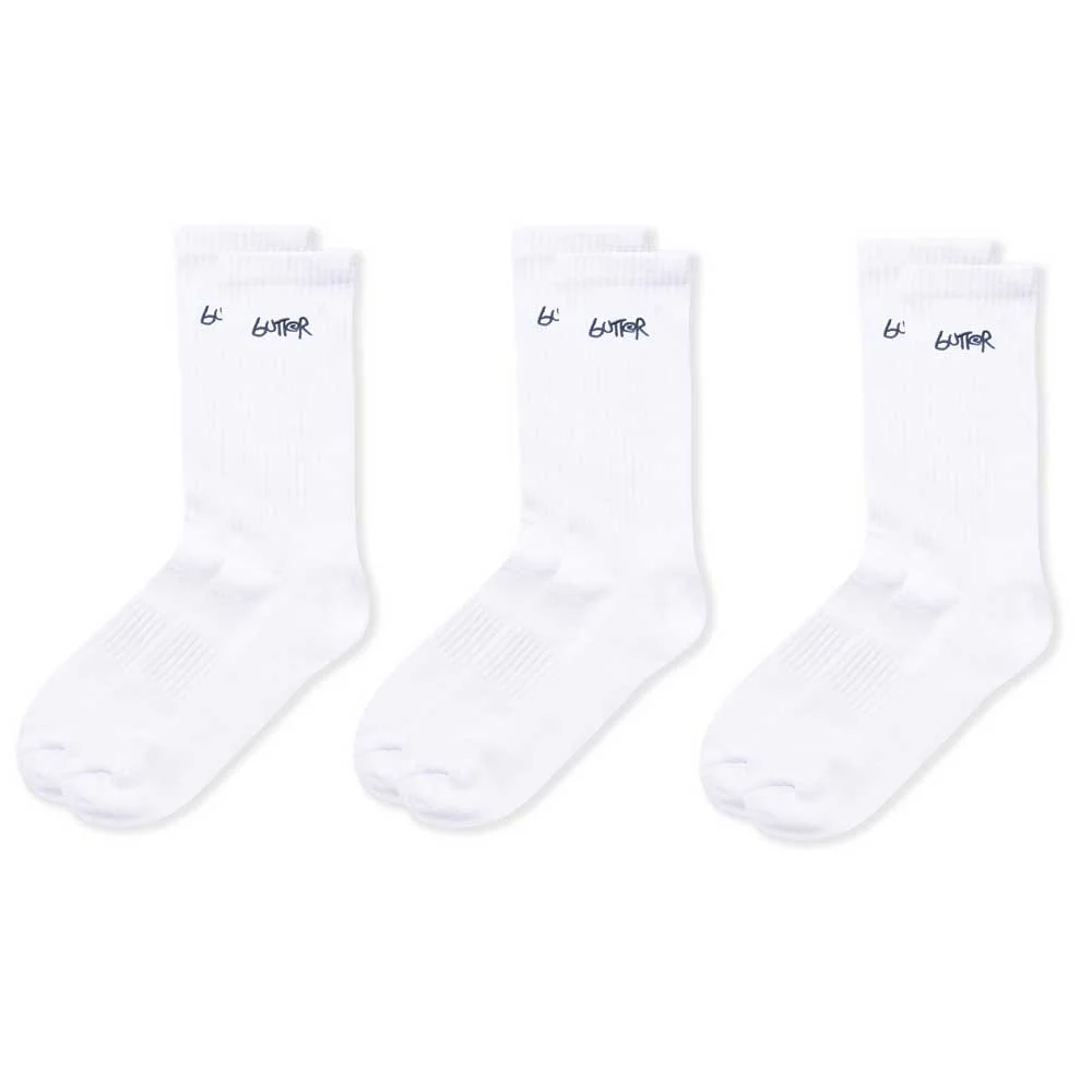 Butter Goods '3 Pack Basic' Socks (White) - Image 2