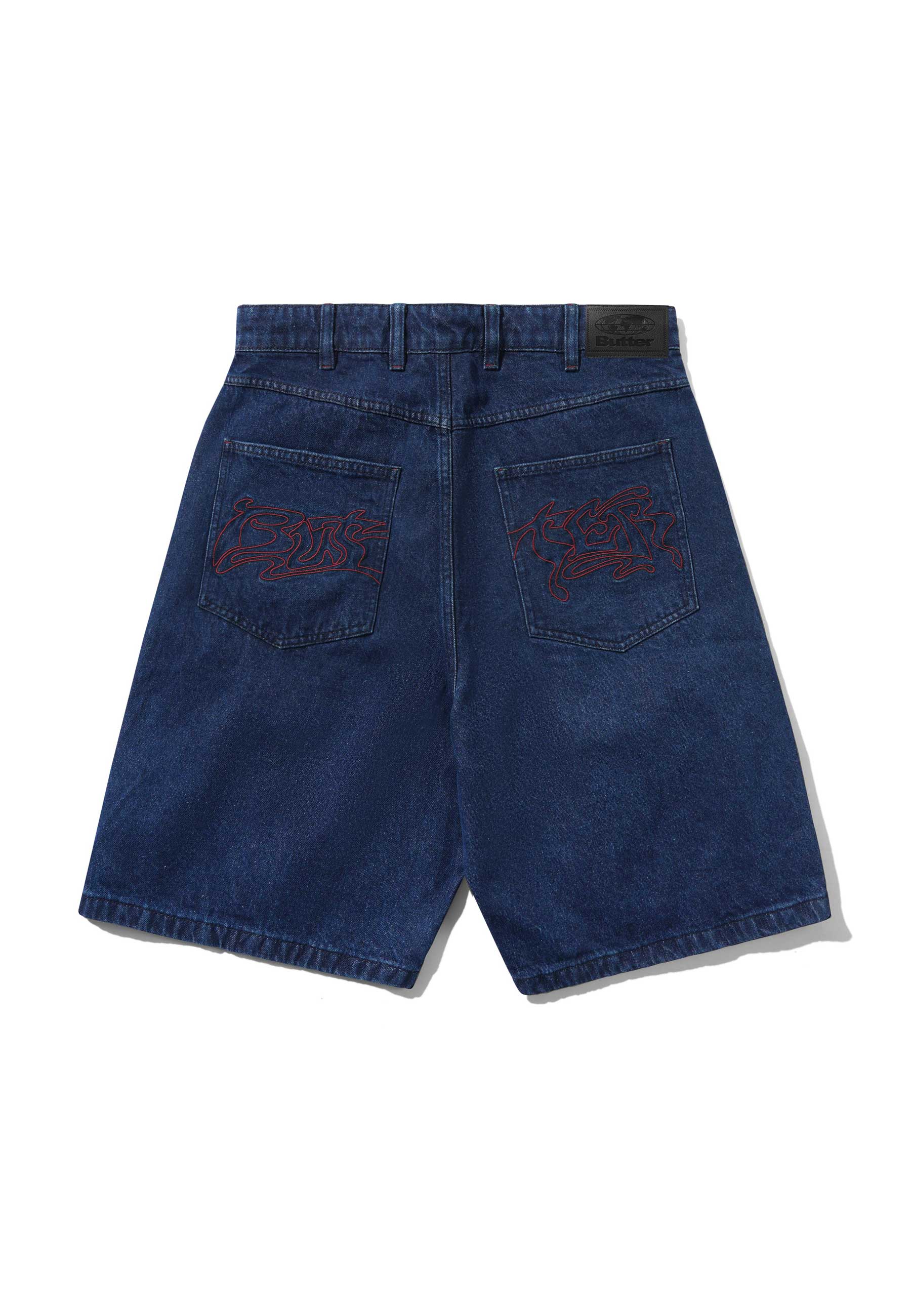 Butter Goods 'Drummer' Baggy Denim Shorts (Raw Dark Indigo) - Image 2