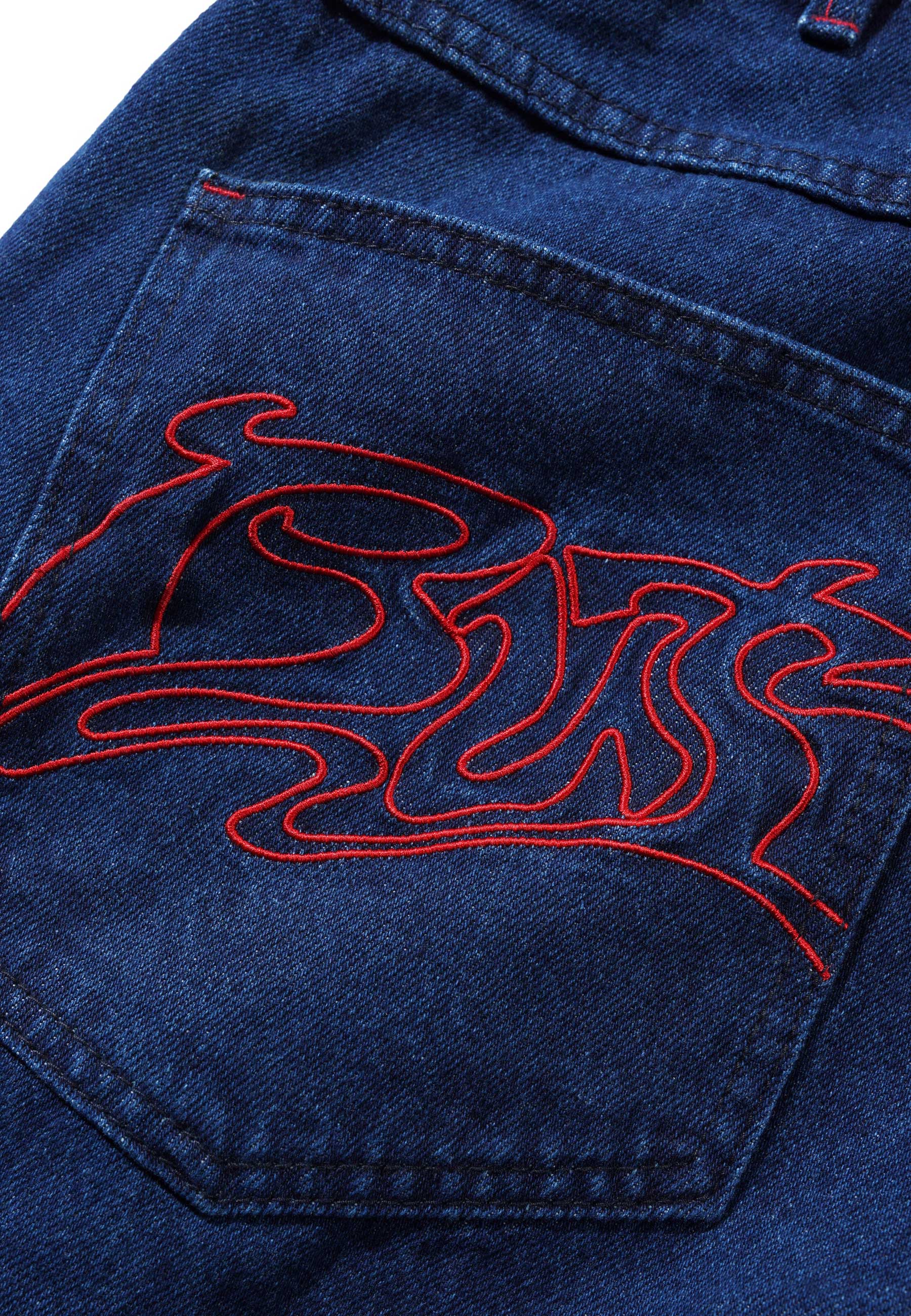 Butter Goods 'Drummer' Baggy Denim Shorts (Raw Dark Indigo) - Image 4