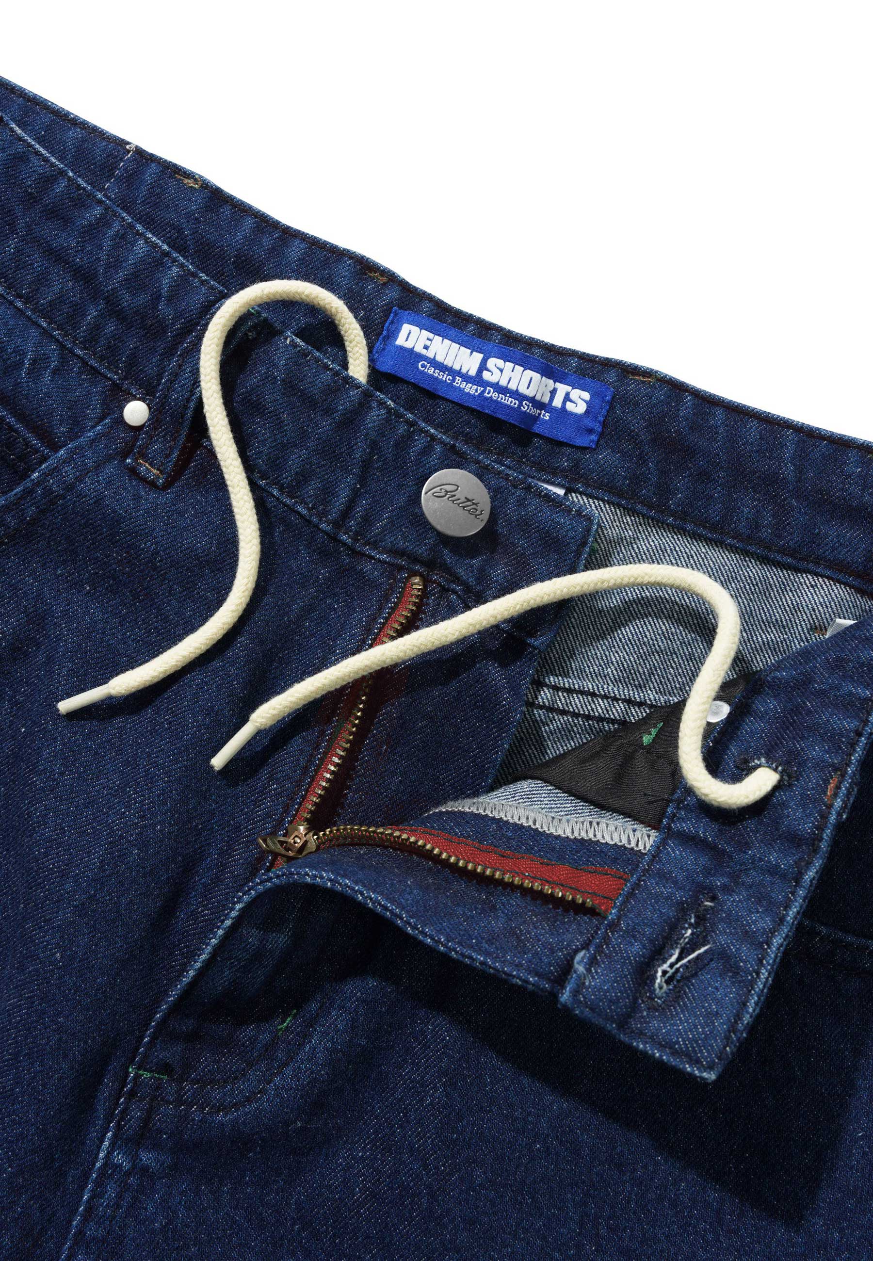 Butter Goods 'Drummer' Baggy Denim Shorts (Raw Dark Indigo) - Image 5