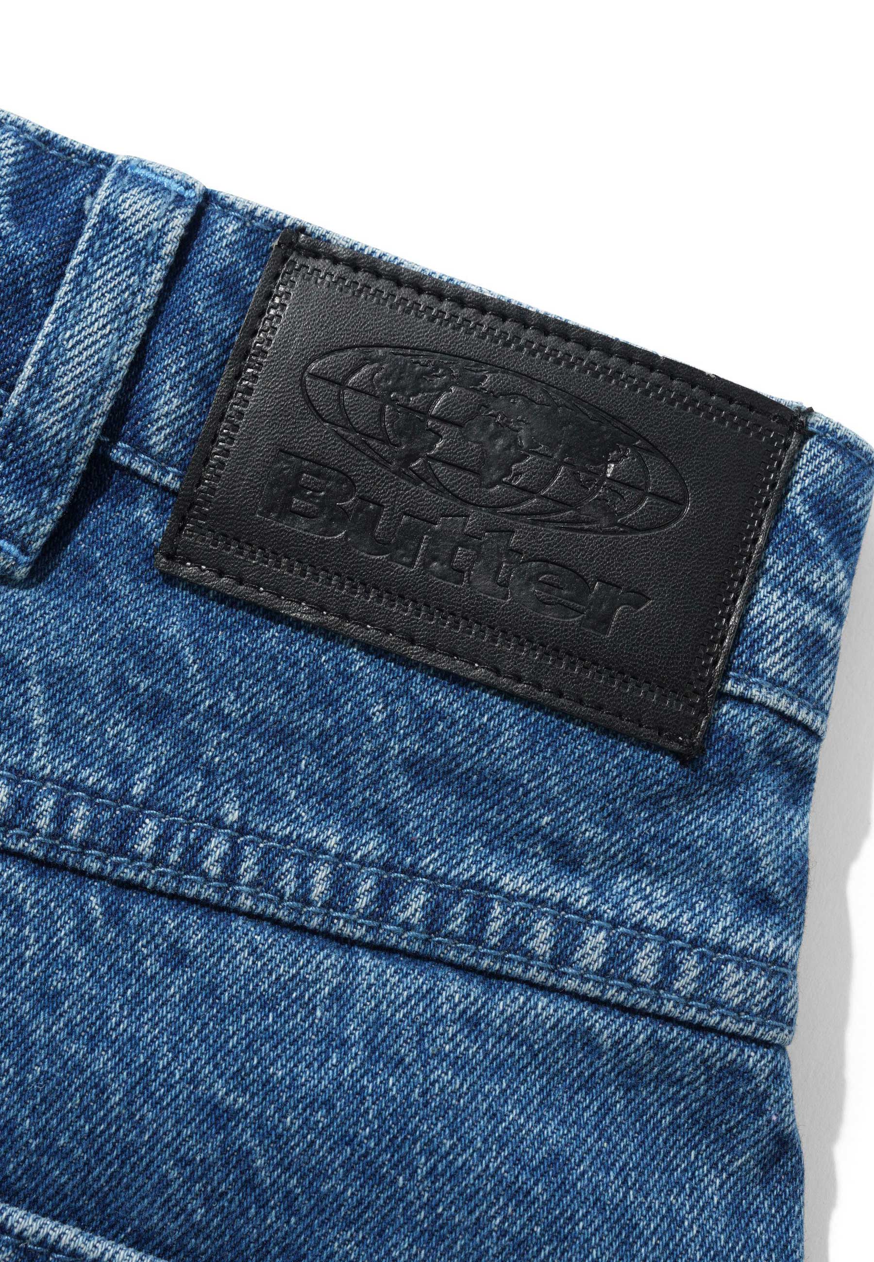 Butter Goods 'Drummer' Baggy Denim Shorts (Stone Wash Blue) - Image 4