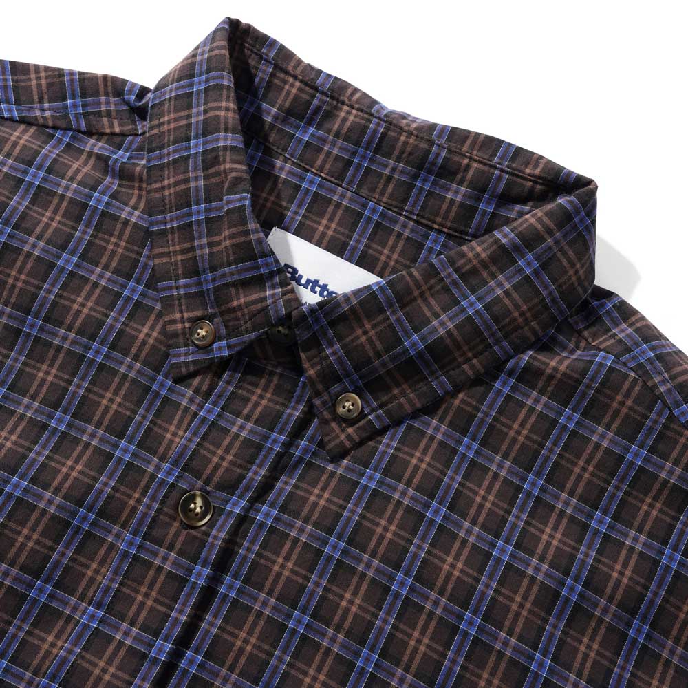 Butter Goods 'Plaid' Shirt (Brown / Cobalt) - Image 4