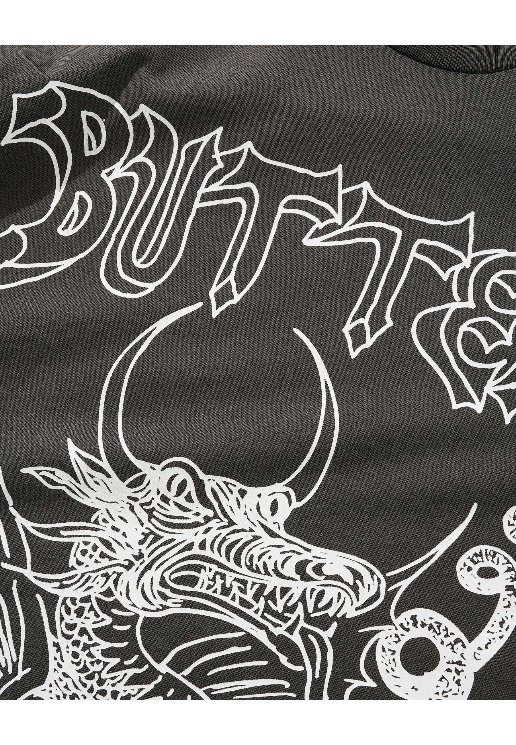 Butter Goods X Daniel Johnston 'Dragon' T-Shirt (Washed Black) - Image 2