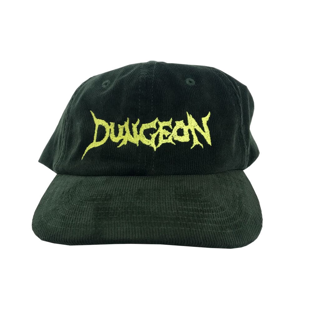 Dungeon Gateway 'Scrawl Logo' 6 Panel Cap (Olive / Tennis Yellow)