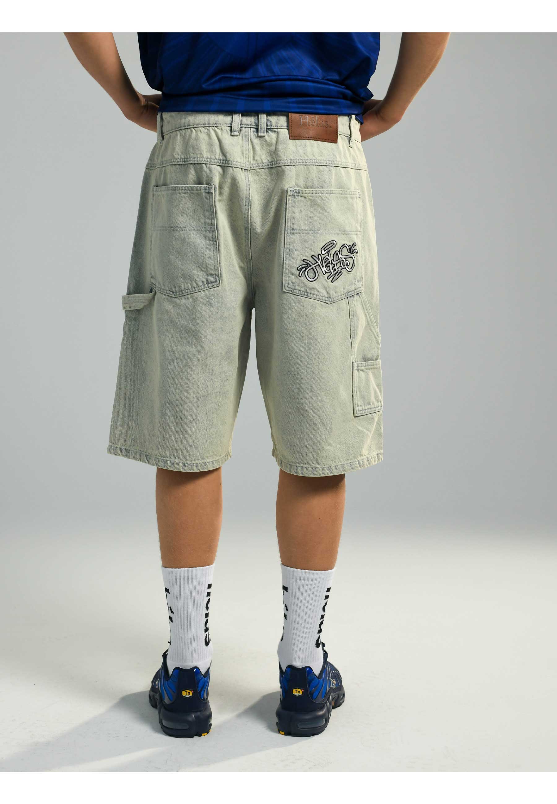 Helas Double Knee Jean Shorts (Light Blue) - Image 6