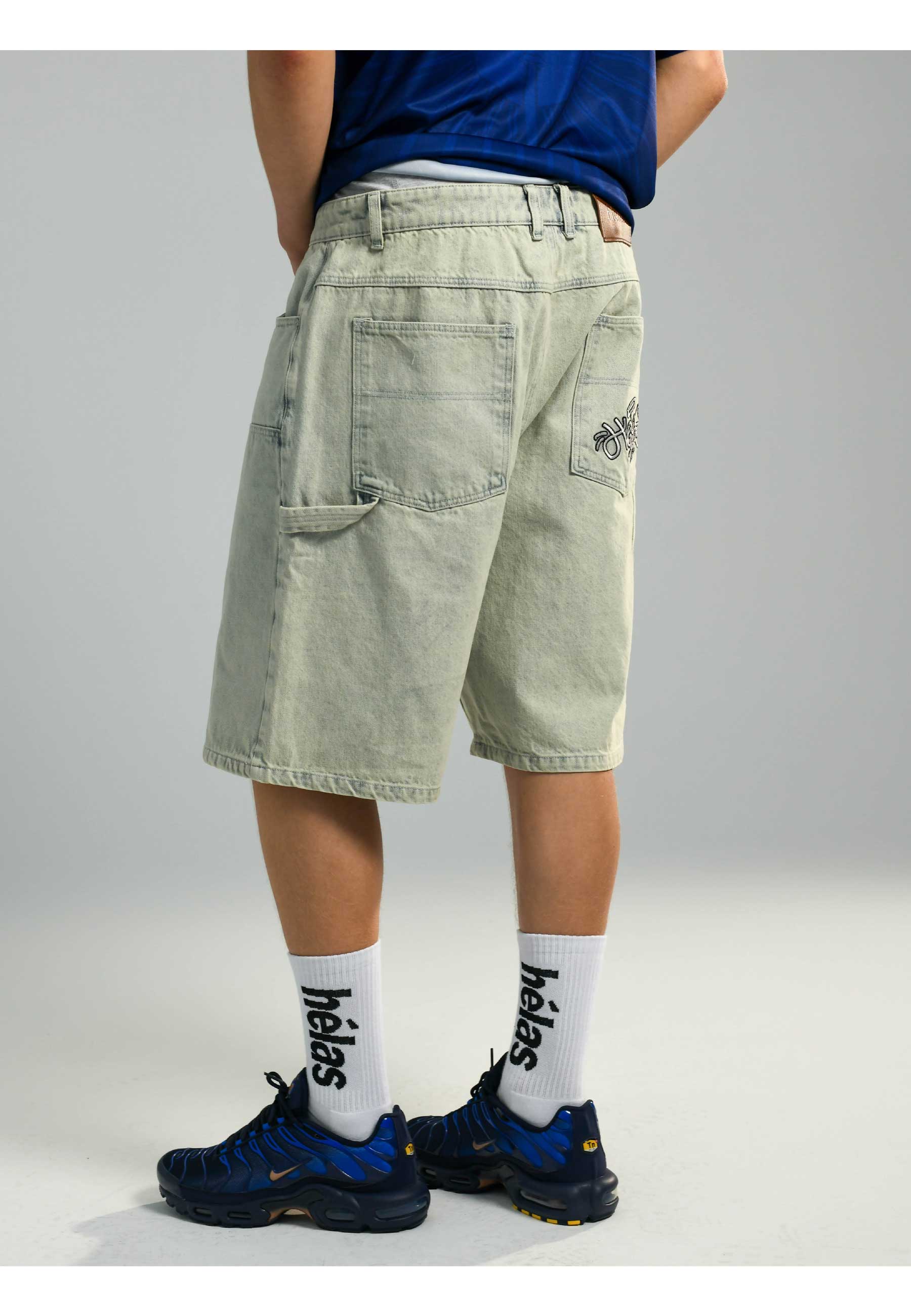 Helas Double Knee Jean Shorts (Light Blue) - Image 8