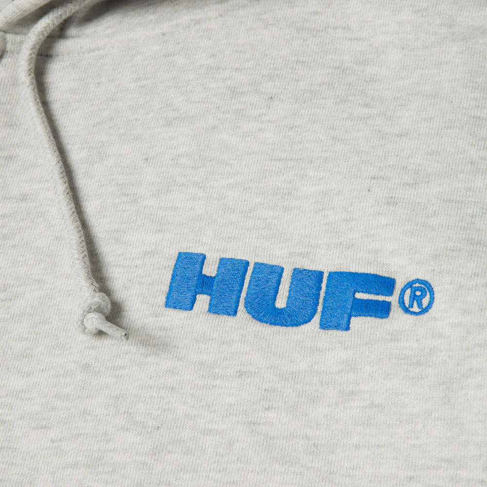 HUF 'All Caps' Zip Hood (Ash) - Image 2