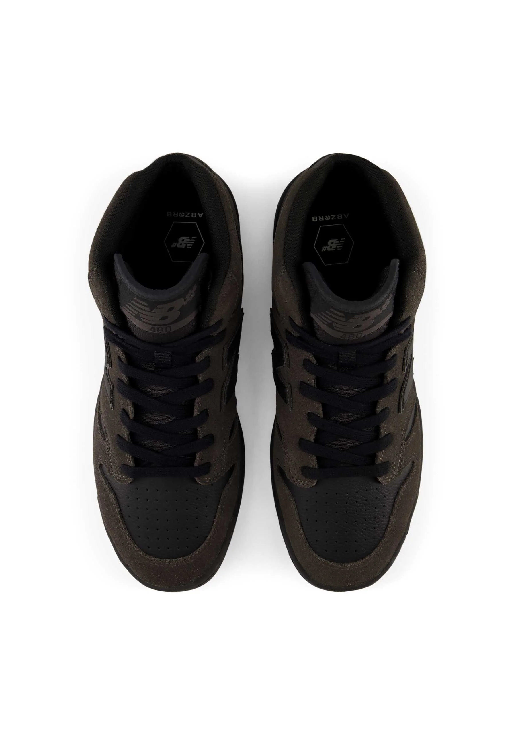 New Balance Numeric '480 High HGB' Skate Shoes (Black Cement / Black) - Image 4