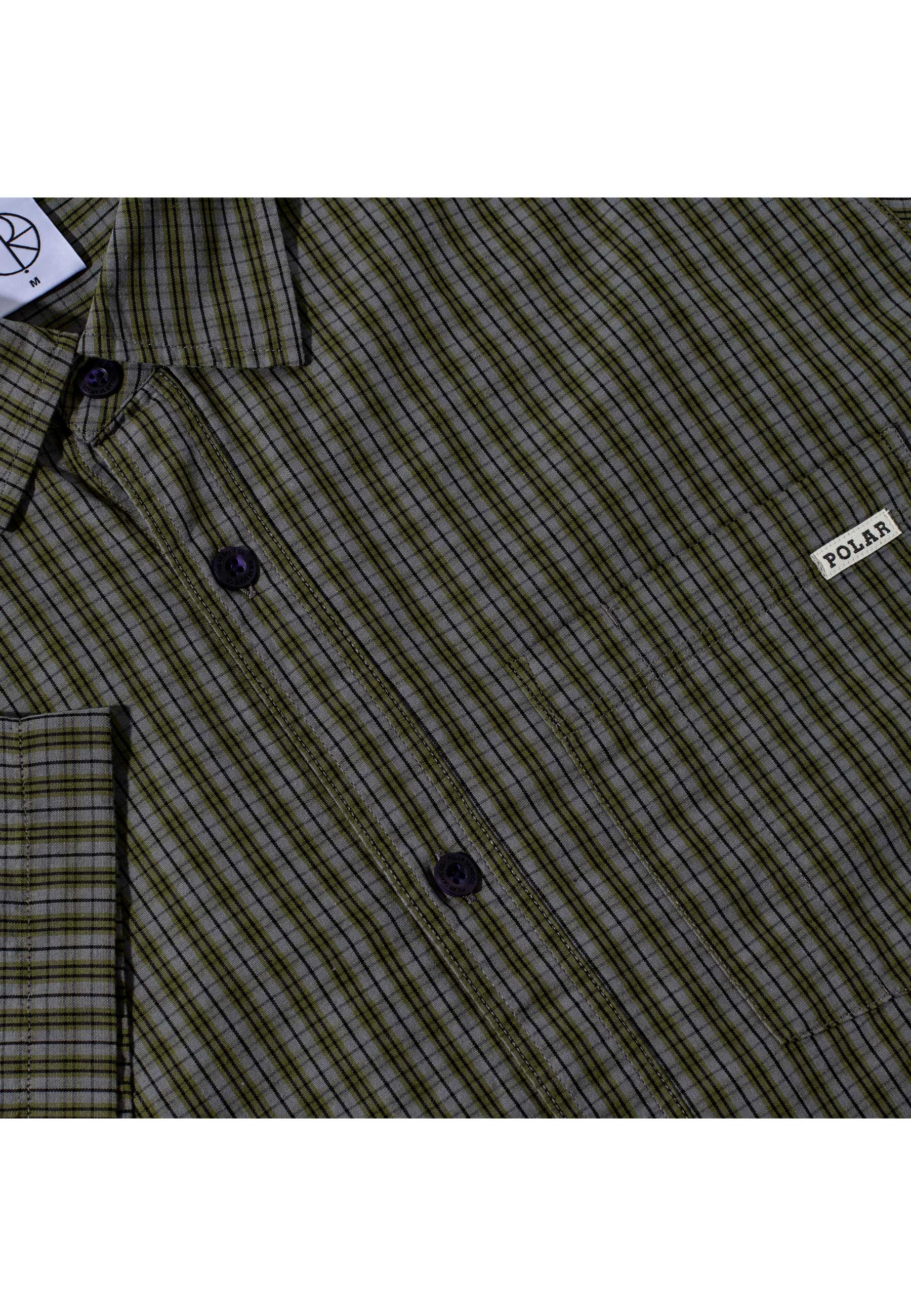 Polar 'Mitchell' Short Sleeve Shirt (Black / Green) - Image 2