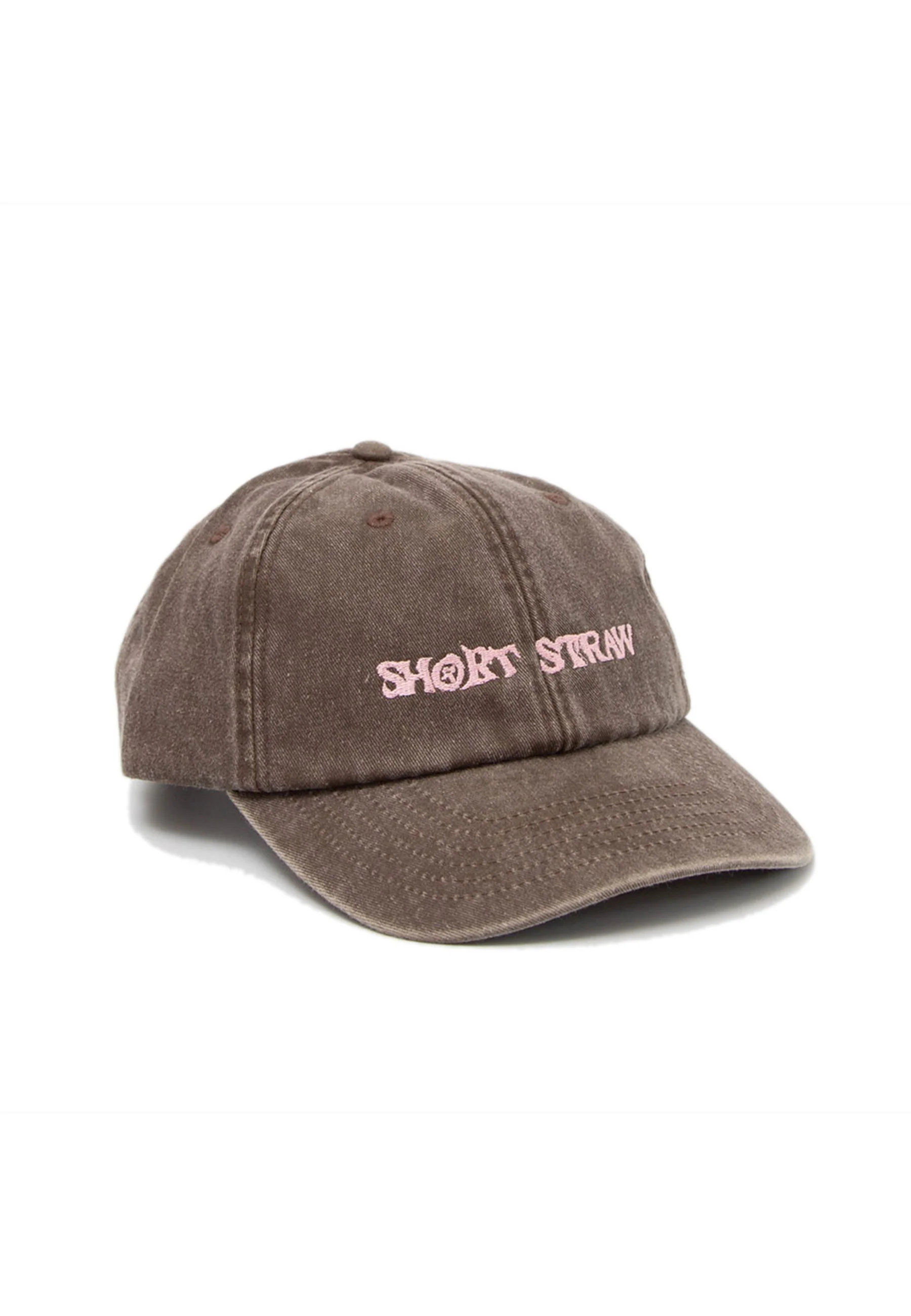 Short Straw 'Logo' 6 Panel Cap (Faded Black / Pink) - Image 3