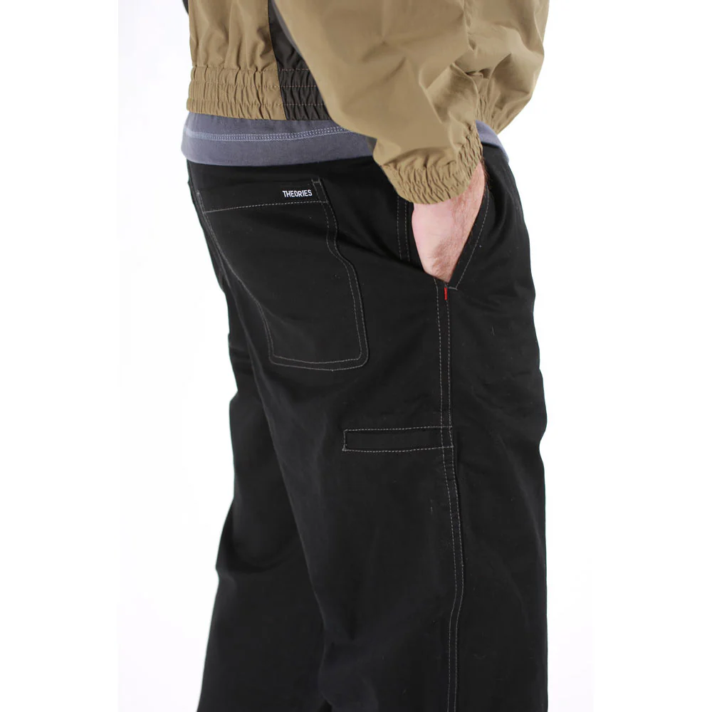 Theories 'Stamp' Lounge Pants (Black / Grey Contrast Stitch) - Image 4