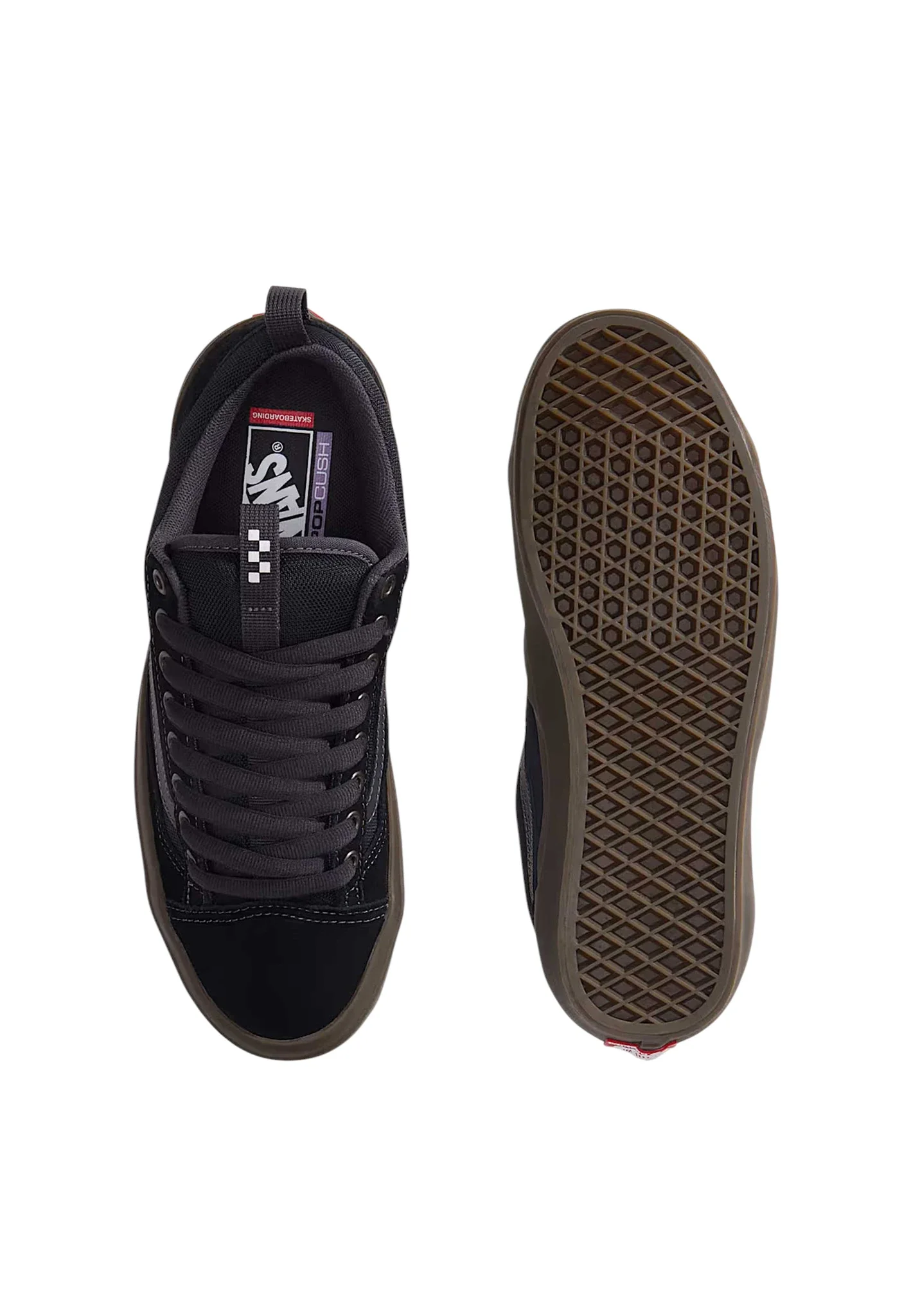 Vans 'Old Skool 36+' Skate Shoes (Black / Charcoal / Gum) - Image 3