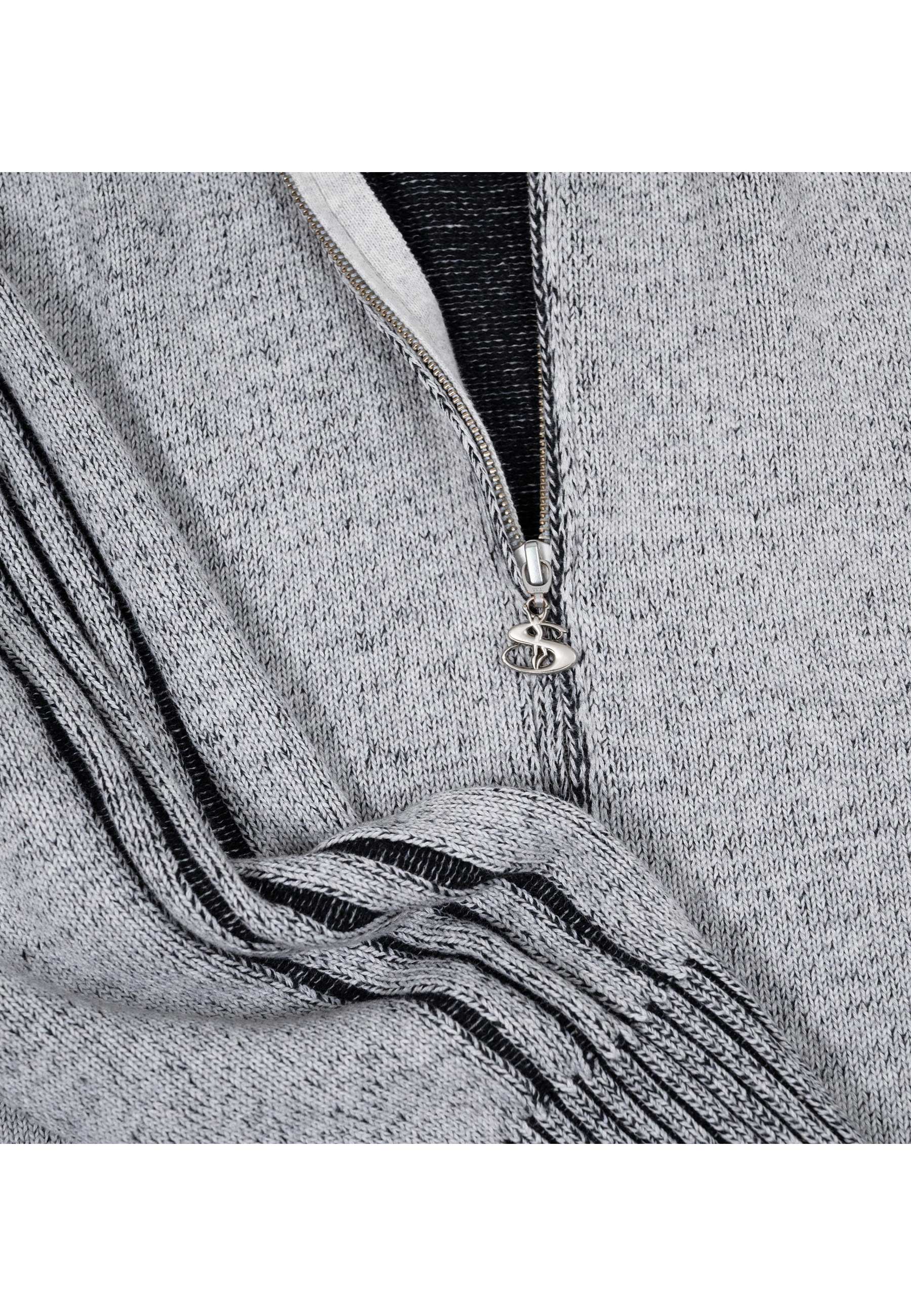 Yardsale 'Heathered Phantasy' Knitted Jacket (Stone / Black) - Image 3