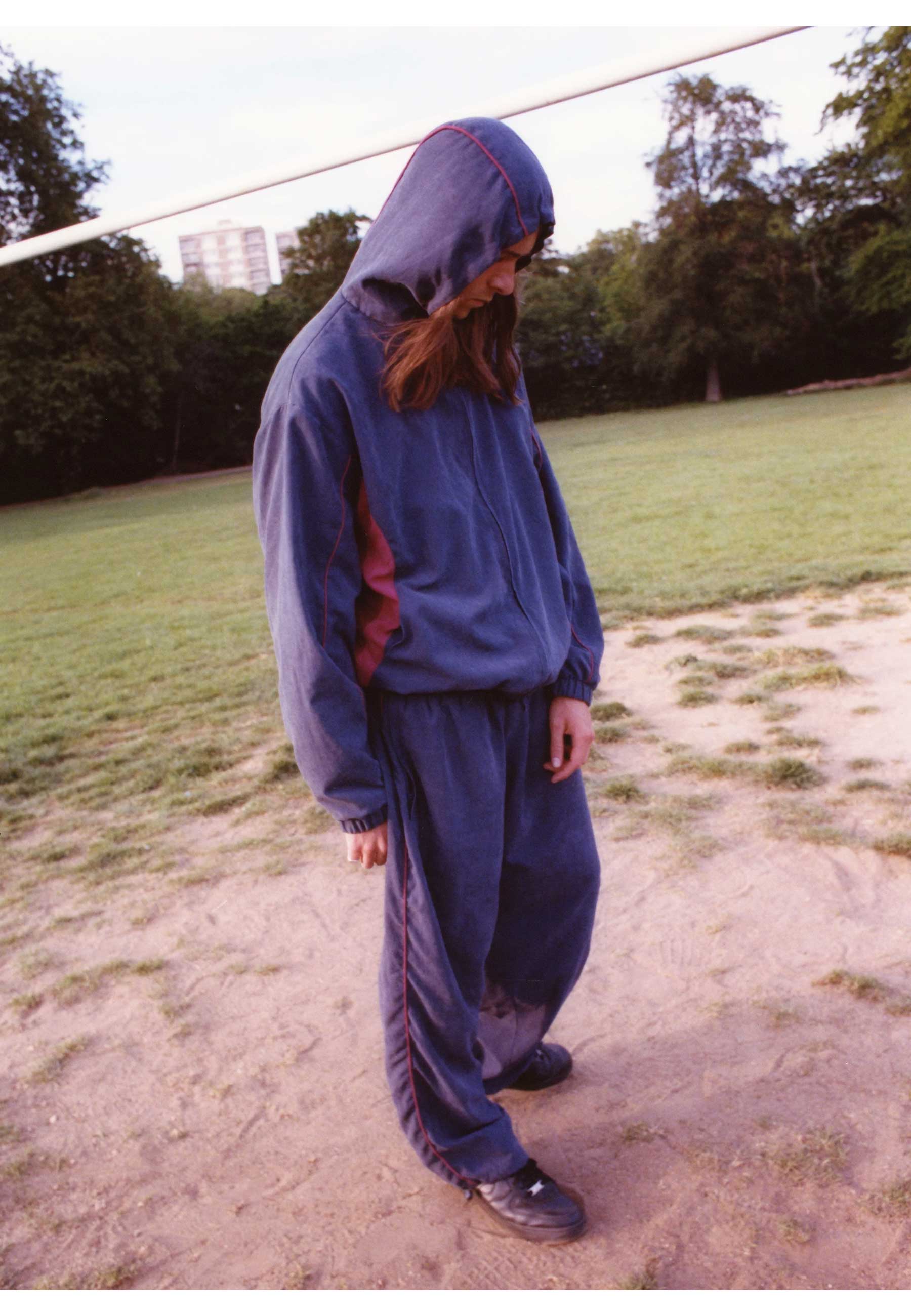Yardsale 'Luna' Shell Tracksuit Jacket (Navy / Red) - Image 6