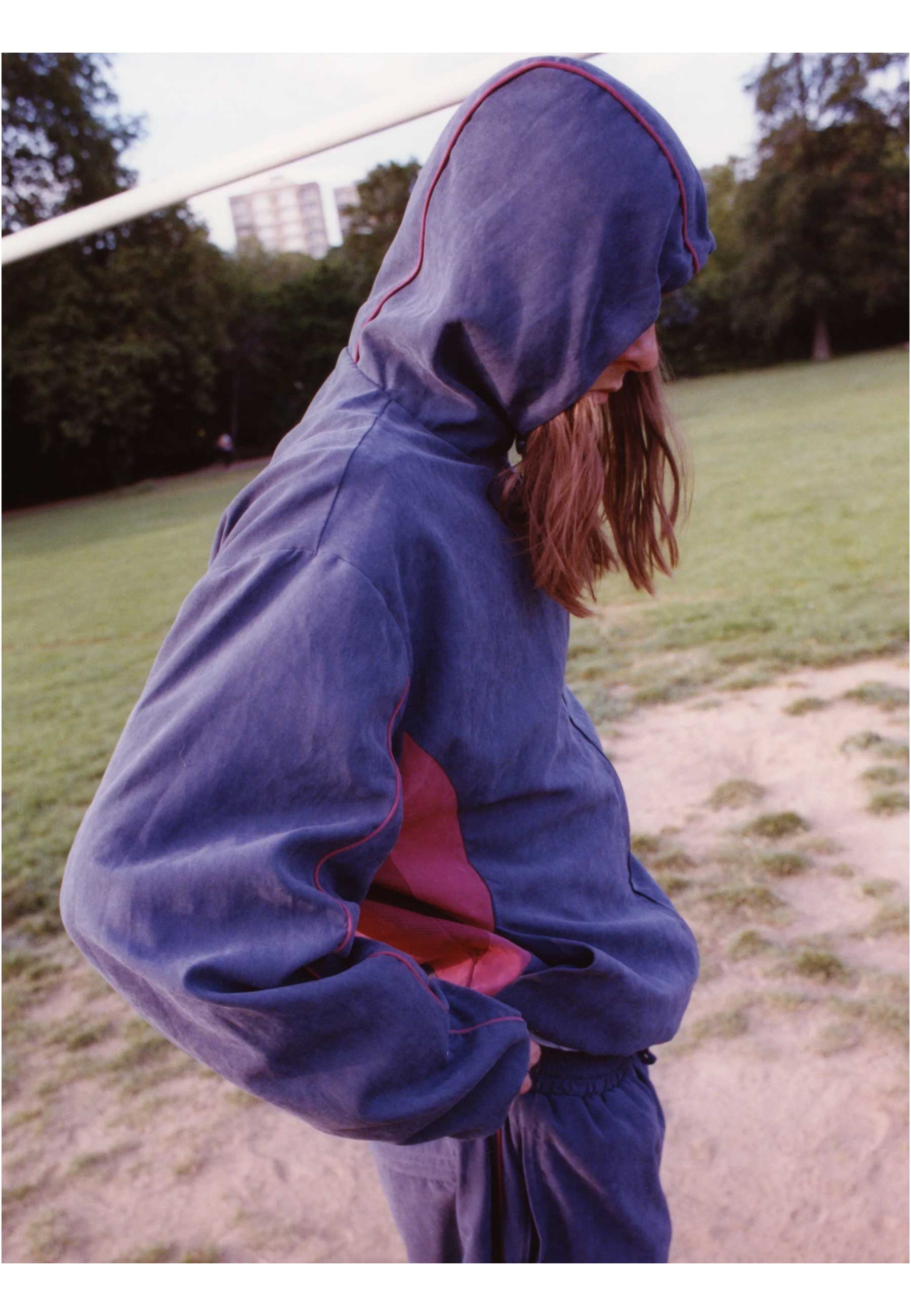 Yardsale 'Luna' Shell Tracksuit Jacket (Navy / Red) - Image 7