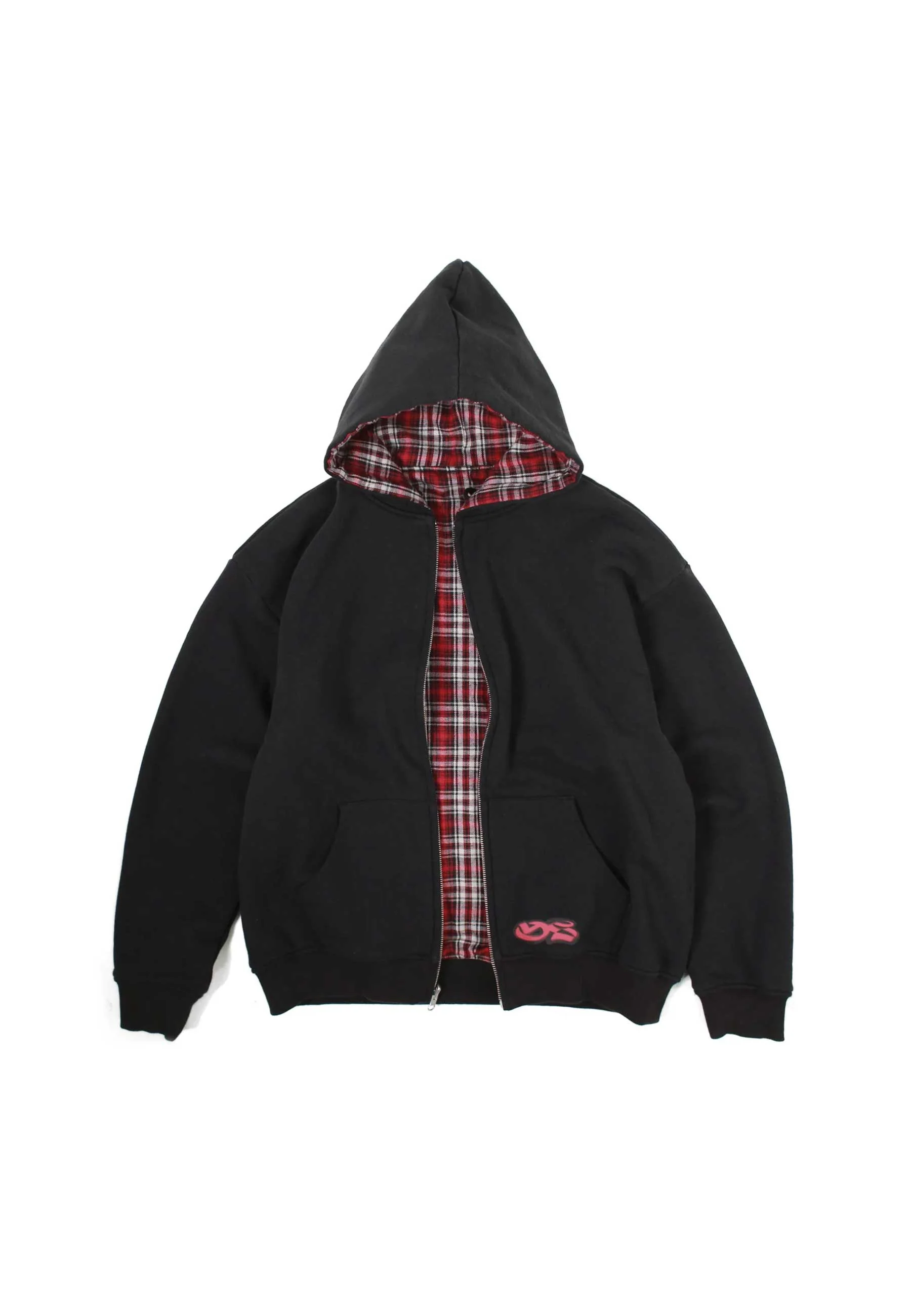Yardsale Reversible Flannel Hood (Red / Black) - Image 3