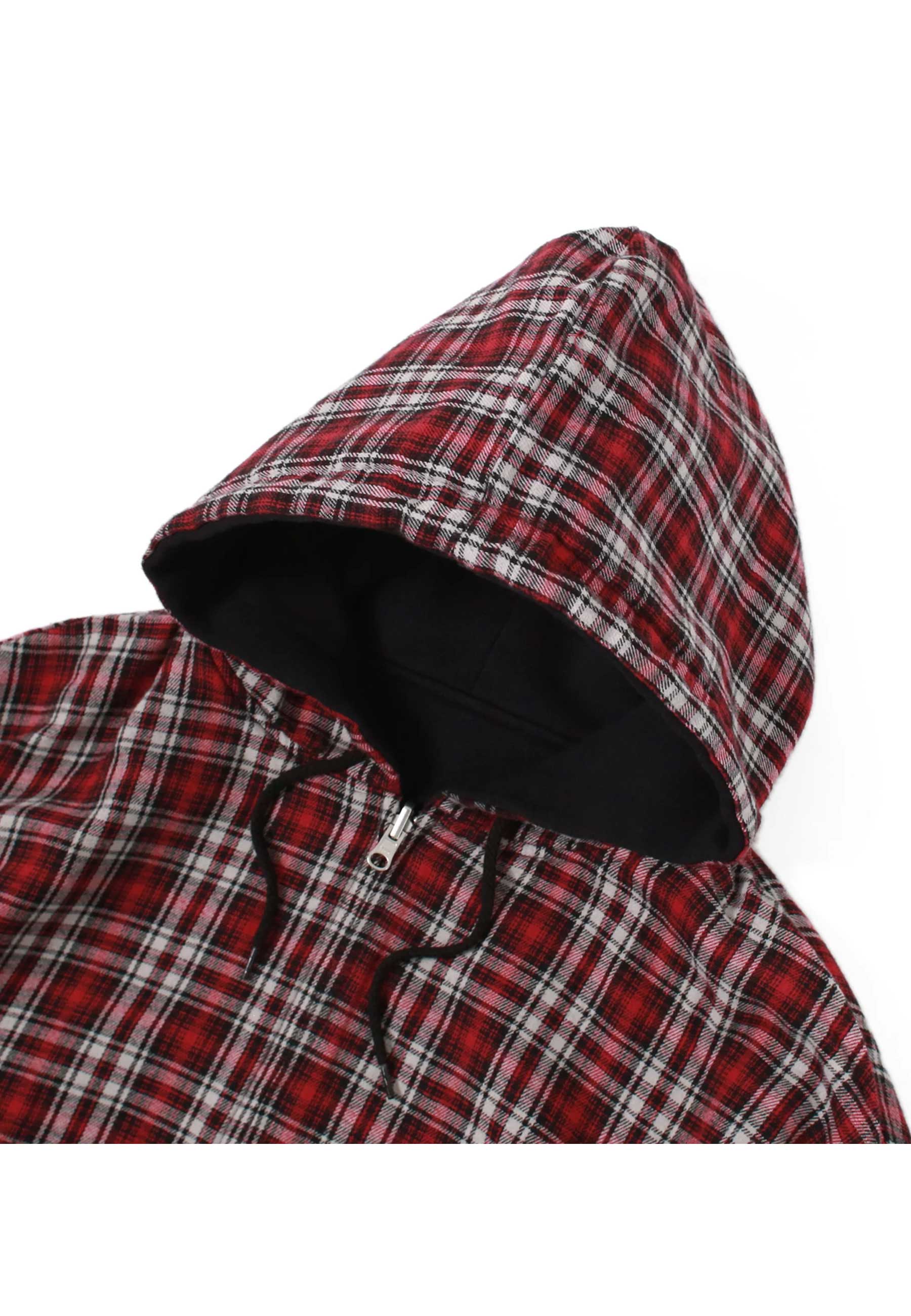Yardsale Reversible Flannel Hood (Red / Black) - Image 4